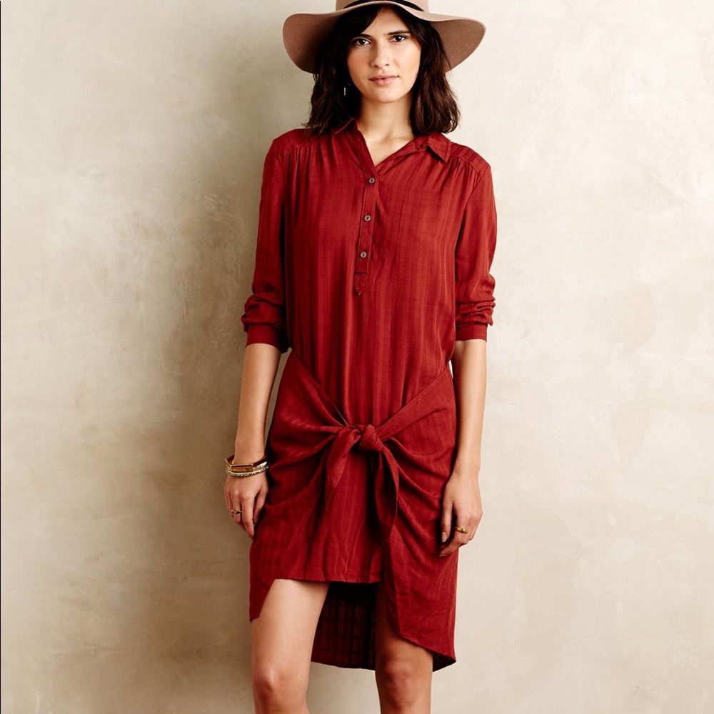 Anthropologie Maeve Bloomsbury Front Tie Dress